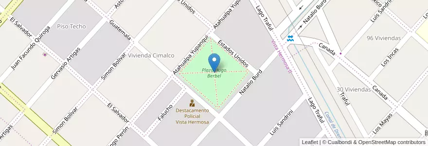 Mapa de ubicacion de Plaza Hugo Berbel en الأرجنتين, تشيلي, نيوكوين, Departamento Confluencia, Centenario.