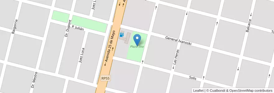Mapa de ubicacion de Plaza Illia en アルゼンチン, サンルイス州, General Pedernera, Villa Mercedes, Municipio De Villa Mercedes.