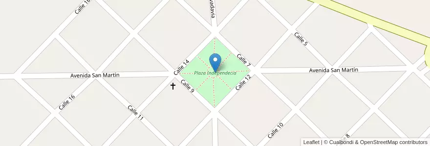 Mapa de ubicacion de Plaza Independecia en الأرجنتين, بوينس آيرس, Partido De General Alvarado.