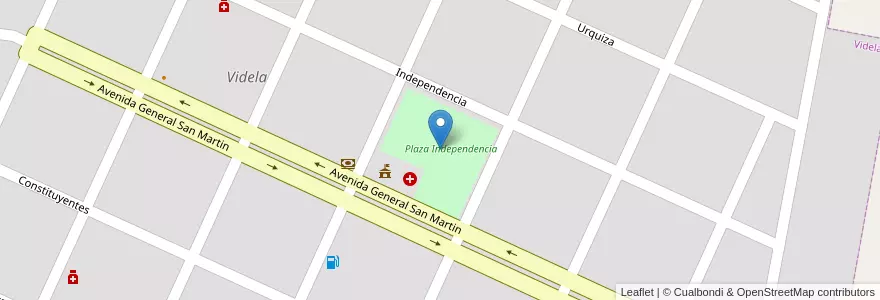 Mapa de ubicacion de Plaza Independencia en Arjantin, Santa Fe, Departamento San Justo, Municipio De Videla, Videla.