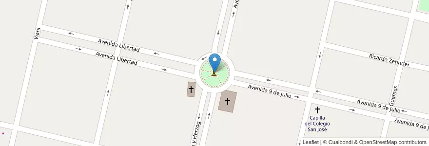 Mapa de ubicacion de Plaza Independencia en Argentina, Santa Fe, Departamento Las Colonias, Municipio De Humboldt, Humboldt.