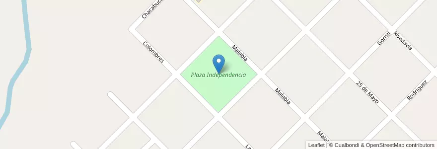 Mapa de ubicacion de Plaza Independencia en Arjantin, Buenos Aires, Partido De Adolfo Gonzales Chaves.