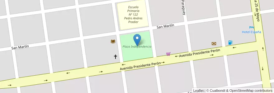 Mapa de ubicacion de Plaza Independencia en Argentinien, Chaco, Departamento Maipú, Municipio De Tres Isletas, Tres Isletas.