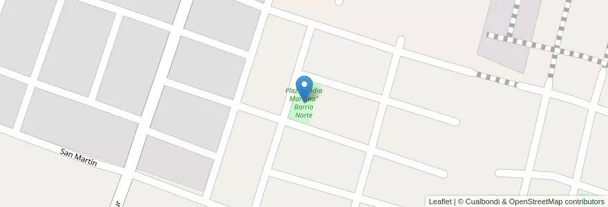 Mapa de ubicacion de Plaza "India Mariana" Barrio Norte en アルゼンチン, サンフアン州, チリ, Pocito.
