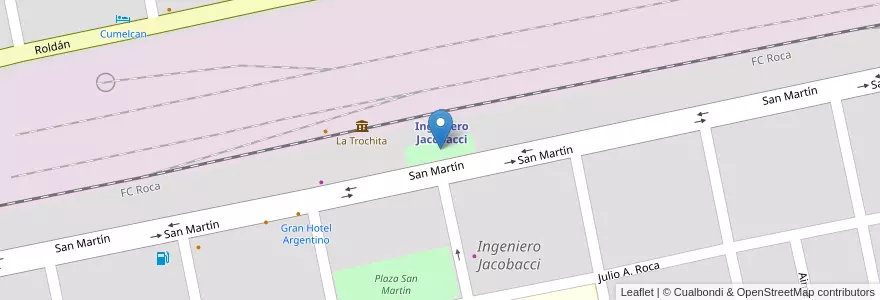 Mapa de ubicacion de Plaza Ingeniero Guido Jacobacci en Аргентина, Чили, Рио-Негро, Departamento Veinticinco De Mayo, Ingeniero Jacobacci.