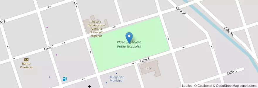 Mapa de ubicacion de Plaza Ingeniero Pablo González en Аргентина, Буэнос-Айрес, Partido De Villarino, Pedro Luro.