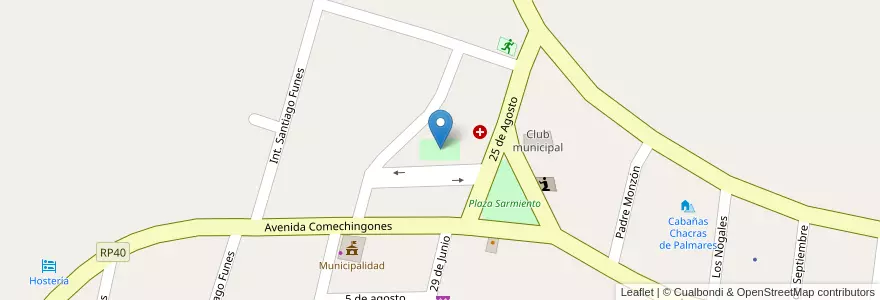 Mapa de ubicacion de Plaza integradora (juegos infantiles inclusivos) en アルゼンチン, サンルイス州, Chacabuco, Comisión Municipal De Papagayos.