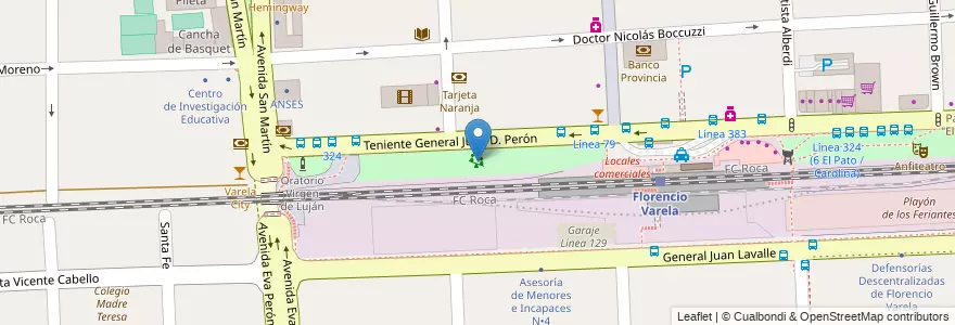 Mapa de ubicacion de Plaza Intendente Calegari en Аргентина, Буэнос-Айрес, Partido De Florencio Varela, Florencio Varela.