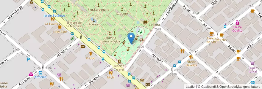 Mapa de ubicacion de Plaza Intendente Casares, Palermo en 阿根廷, Ciudad Autónoma De Buenos Aires, 布宜诺斯艾利斯, Comuna 14.