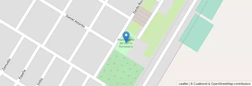 Mapa de ubicacion de Plaza interna del Barrio Ferroviario en Argentinië, Buenos Aires, Partido De Marcos Paz, Marcos Paz.