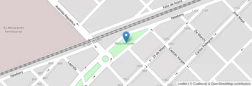 Mapa de ubicacion de Plaza Introcaso en Argentinië, Buenos Aires, Partido De Junín, Junín.