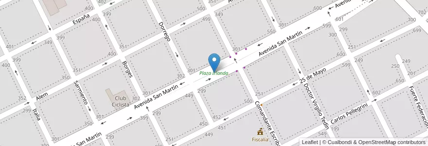 Mapa de ubicacion de Plaza Irlanda en Argentina, Buenos Aires, Partido De Junín, Junín.