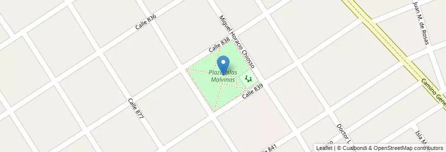 Mapa de ubicacion de Plaza Islas Malvinas en Argentina, Buenos Aires, Partido De Quilmes, Villa La Florida.