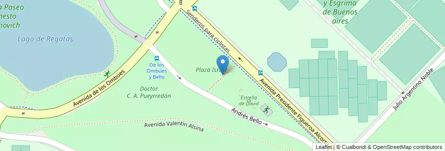 Mapa de ubicacion de Plaza Israel, Palermo en Argentina, Ciudad Autónoma De Buenos Aires, Buenos Aires, Comuna 14.