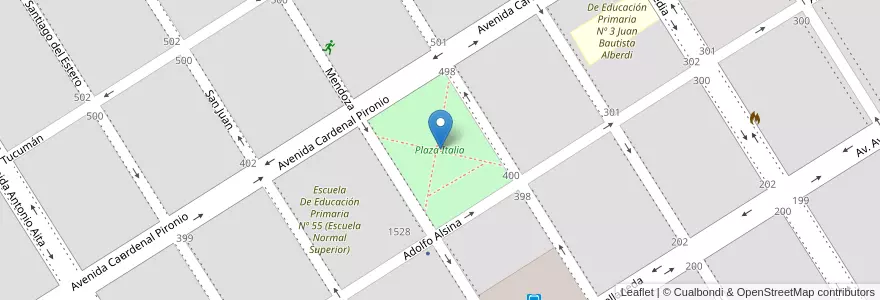 Mapa de ubicacion de Plaza Italia en الأرجنتين, بوينس آيرس, Partido De Nueve De Julio, Cuartel Nueve De Julio Rural, 9 De Julio, Nueve De Julio.