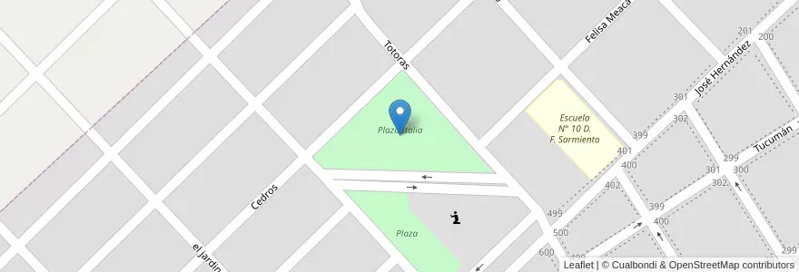 Mapa de ubicacion de Plaza Italia en Argentina, Provincia Di Buenos Aires, Partido De Daireaux, Daireaux.