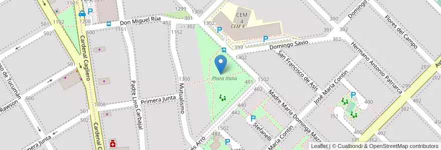 Mapa de ubicacion de Plaza Italia en آرژانتین, استان ریو نگرو، آرژانتین, Departamento Adolfo Alsina, Viedma, Viedma.