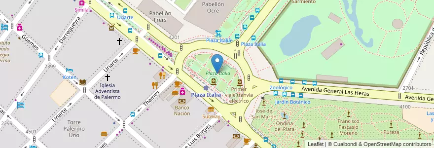 Cómo llegar a Plaza Italia, Palermo en Argentina, Ciudad Autónoma De Buenos  Aires, Buenos Aires, Comuna 14 - Cualbondi
