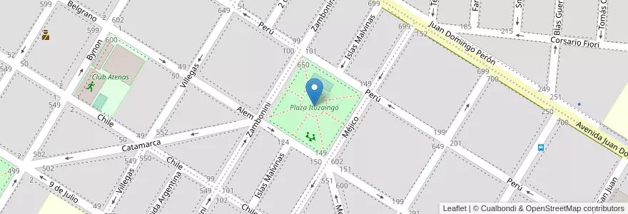 Mapa de ubicacion de Plaza Ituzaingó en Arjantin, Buenos Aires, Partido De Patagones, Carmen De Patagones.