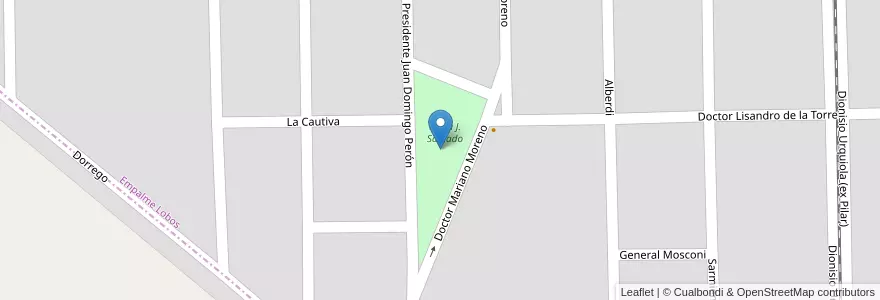 Mapa de ubicacion de Plaza J. Salgado en Arjantin, Buenos Aires, Partido De Lobos, Empalme Lobos.