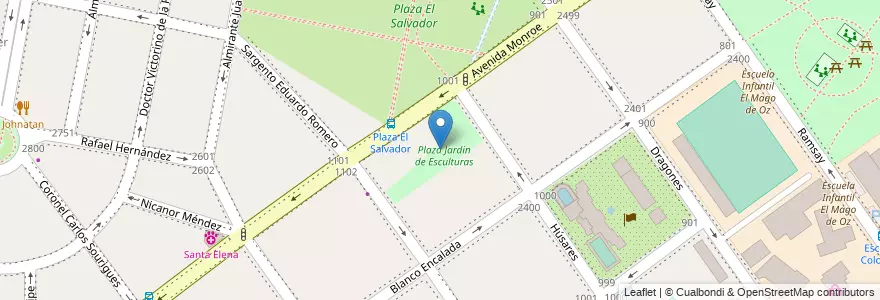 Mapa de ubicacion de Plaza Jardín de Esculturas, Belgrano en Argentinien, Ciudad Autónoma De Buenos Aires, Buenos Aires, Comuna 13.