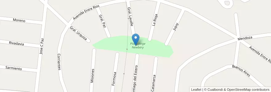 Mapa de ubicacion de Plaza Jorge Newbery en Arjantin, Buenos Aires, Partido De La Costa, Santa Teresita.