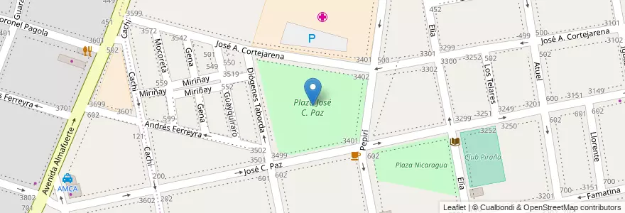 Mapa de ubicacion de Plaza José C. Paz, Parque Patricios en Аргентина, Буэнос-Айрес, Comuna 4, Буэнос-Айрес.