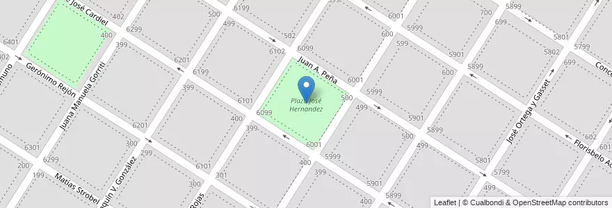Mapa de ubicacion de Plaza José Hernandez en Argentina, Buenos Aires, Partido De General Pueyrredón, Mar Del Plata.