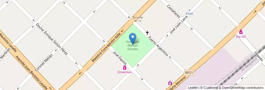 Mapa de ubicacion de Plaza Jose Manuel Estrada en Argentinien, Provinz Buenos Aires, Partido De La Matanza, González Catán.