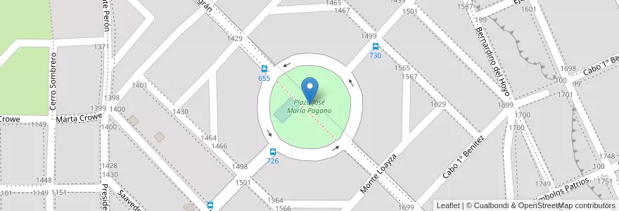Mapa de ubicacion de Plaza José María Pagano en 阿根廷, 智利, 圣克鲁斯省, Atlántico, Deseado, Caleta Olivia.