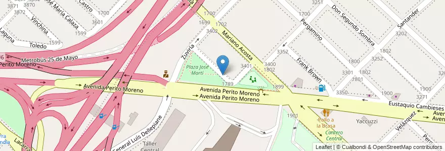 Mapa de ubicacion de Plaza José Martí, Flores en الأرجنتين, Ciudad Autónoma De Buenos Aires, Comuna 7, Buenos Aires.
