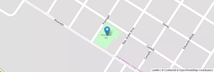 Mapa de ubicacion de Plaza José Riu en الأرجنتين, بوينس آيرس, Partido De General Pueyrredón, مار ديل بلاتا.