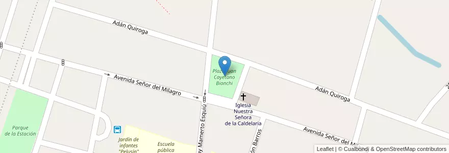 Mapa de ubicacion de Plaza Juan Cayetano Bianchi en الأرجنتين, Catamarca, Departamento Pomán, Municipio De Saujil, Saujil.