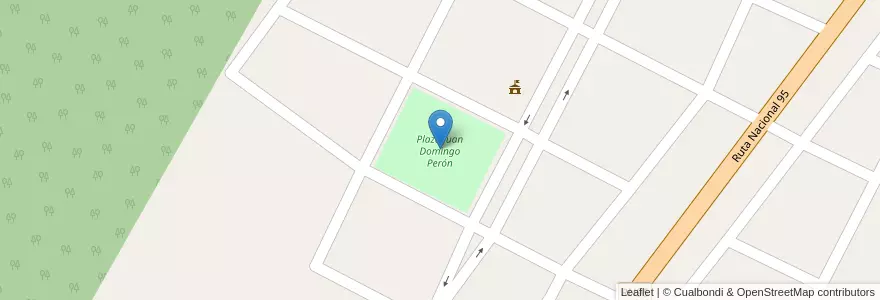 Mapa de ubicacion de Plaza Juan Domingo Perón en アルゼンチン, フォルモサ州, Departamento Patiño, Municipio De Subteniente Perín.