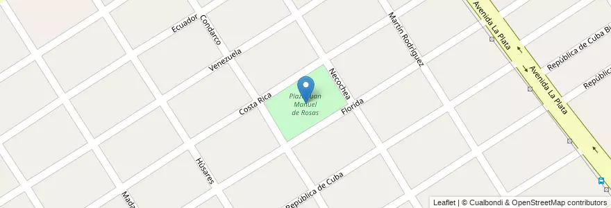 Mapa de ubicacion de Plaza Juan Manuel de Rosas en آرژانتین, استان بوئنوس آیرس, Ezpeleta.