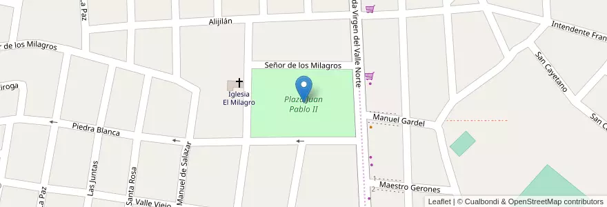 Mapa de ubicacion de Plaza Juan Pablo II en الأرجنتين, Catamarca, Departamento Capital, Municipio De San Fernando Del Valle De Catamarca, San Fernando Del Valle De Catamarca.