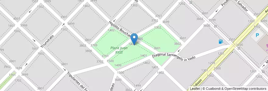 Mapa de ubicacion de Plaza Juan XXIII en Argentine, Province De Buenos Aires, Partido De General Pueyrredón, Mar Del Plata.