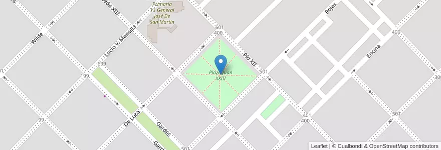 Mapa de ubicacion de Plaza Juan XXIII en Аргентина, Буэнос-Айрес, Partido De Pehuajó, Pehuajó.