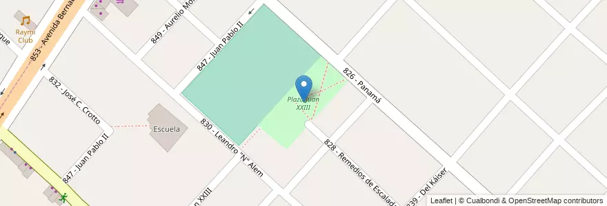Mapa de ubicacion de Plaza Juan XXIII en Argentine, Province De Buenos Aires, Partido De Tres De Febrero, Martín Coronado.