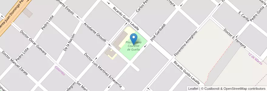 Mapa de ubicacion de Plaza Juana Couretot de Guella en Argentina, Buenos Aires, Partido De San Nicolás, San Nicolás De Los Arroyos.