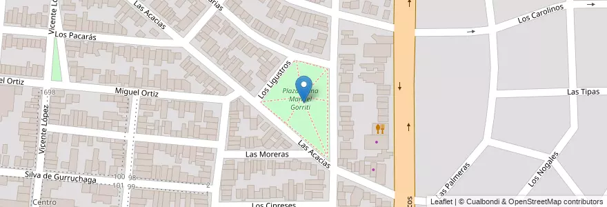 Mapa de ubicacion de Plaza Juana Manuel Gorriti en 아르헨티나, Salta, Capital, Municipio De Salta, Salta.