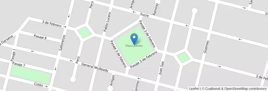 Mapa de ubicacion de Plaza Jubileo en アルゼンチン, サンルイス州, General Pedernera, Villa Mercedes, Municipio De Villa Mercedes.
