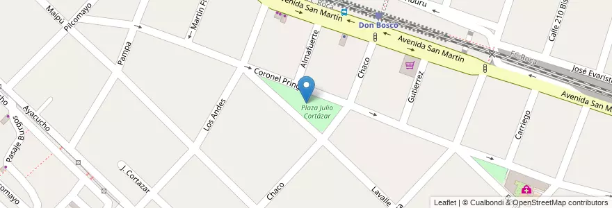 Mapa de ubicacion de Plaza Julio Cortázar en آرژانتین, استان بوئنوس آیرس, Partido De Quilmes, Don Bosco.