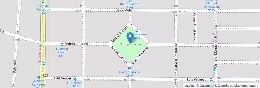 Mapa de ubicacion de Plaza Juramento en الأرجنتين, Córdoba, Departamento Capital, Pedanía Capital, Córdoba, Municipio De Córdoba.