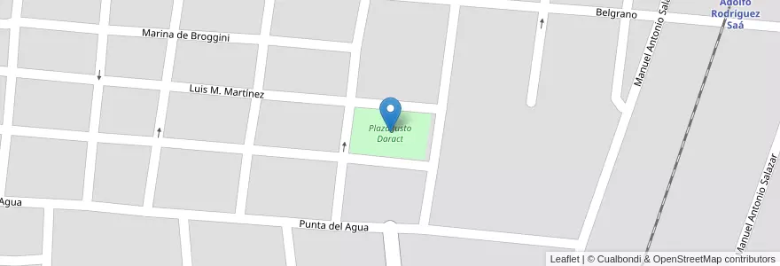 Mapa de ubicacion de Plaza Justo Daract en アルゼンチン, サンルイス州, Junín, Municipio De Santa Rosa Del Conlara.