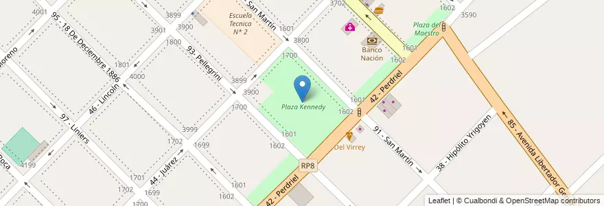 Mapa de ubicacion de Plaza Kennedy en 阿根廷, 布宜诺斯艾利斯省, Partido De General San Martín, General San Martín, Villa Lynch.