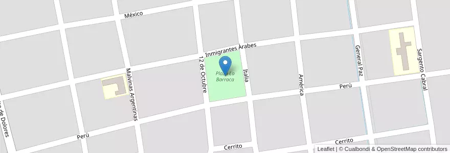 Mapa de ubicacion de Plaza La Barraca en Arjantin, Buenos Aires, Partido De Chascomús, Chascomús.