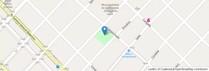 Mapa de ubicacion de Plaza La Conquistadora en アルゼンチン, ブエノスアイレス州, Partido De Avellaneda, Gerli.