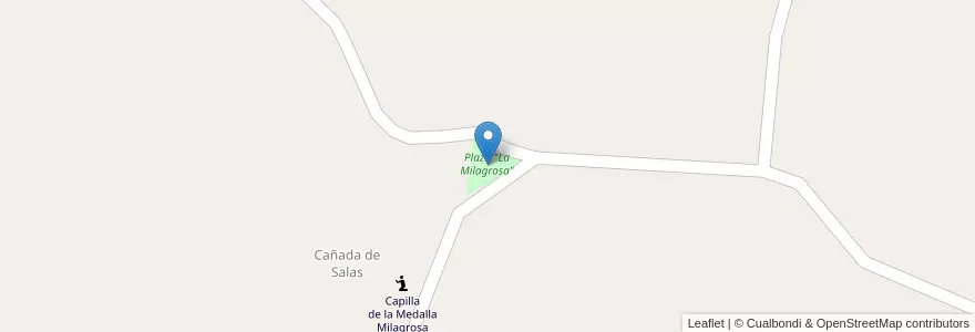 Mapa de ubicacion de Plaza "La Milagrosa" en アルゼンチン, コルドバ州, Departamento Pocho, Municipio De Salsacate, Pedanía Parroquia.