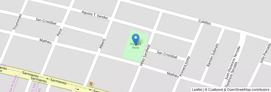 Mapa de ubicacion de Plaza La Perla en Argentine, Chili, Mendoza, Godoy Cruz, Departamento Godoy Cruz, Distrito San Francisco Del Monte.
